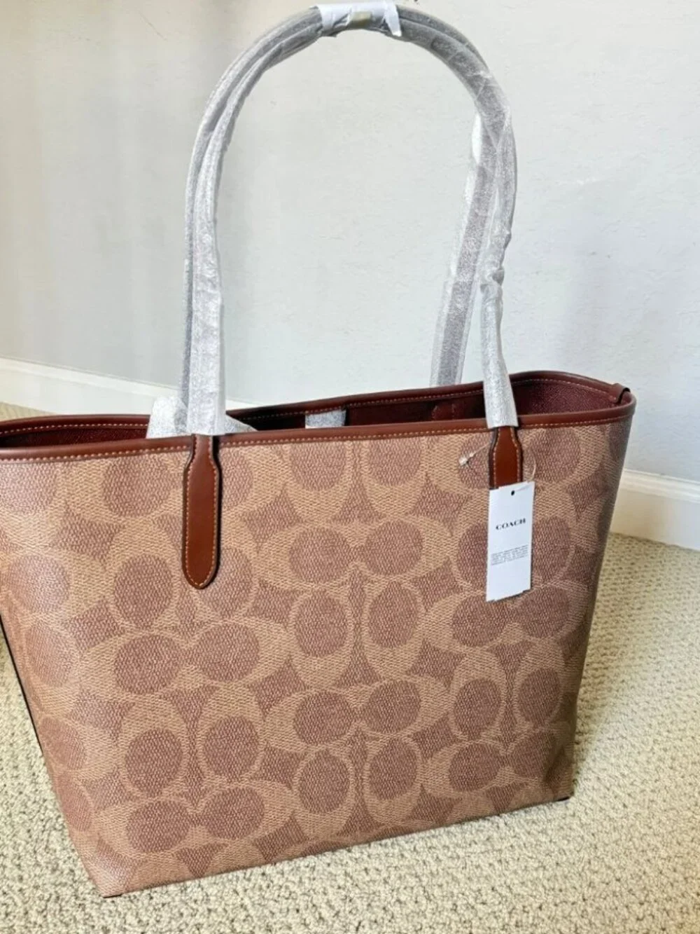 Coach Halloween Pumpkin City Tote Bag Signature Print Canvas Purse Bag NWT 2025